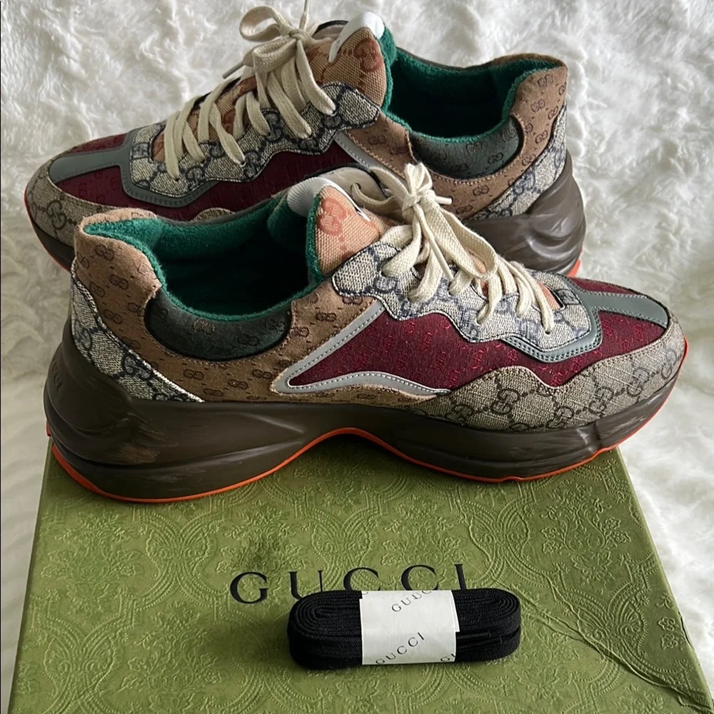 Gucci GG Rhyton Multicolor Sneakers Size 10+ (Fits US 11) Authentic